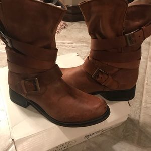 Steve Madden Brewzzer cognac lea boots
